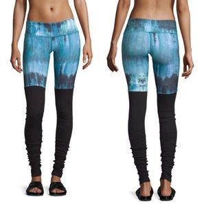 NWT Alo Yoga Goddess Ribbed Leggings Teal Sunset M
